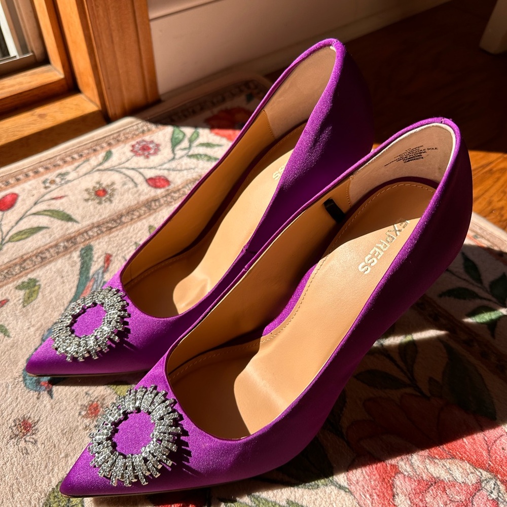 Express Violet Heels With Silver Embellishments - image 2